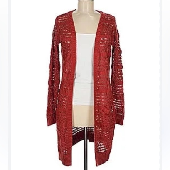 Matilda Jane Crochet Open Front Cardigan Women's boho lagenlook medium fall - Picture 1 of 7
